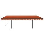 Tenda Retrattile Manuale con LED 6x3,5 m Arancione e Marrone