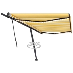 Tenda da Sole Retrattile Manuale LED 500x300 cm Gialla Bianca