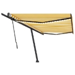 Tenda da Sole Retrattile Manuale LED 500x300 cm Gialla Bianca