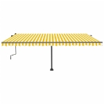 Tenda da Sole Retrattile Manuale LED 500x300 cm Gialla Bianca