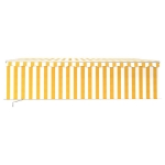 Tenda Sole Retrattile Manuale Parasole LED 5x3m Gialla Bianca