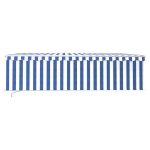 Tenda Sole Retrattile Manuale con LED 5x3m Blu e Bianco