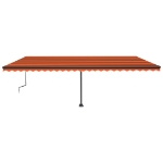 Tenda da Sole Retrattile Manuale LED 600x350 cm Arancio Marrone
