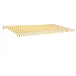 Tenda Automatica con Sensore Vento LED 600x300 cm Gialla Bianca