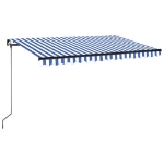 Tenda da Sole Retrattile Manuale 450x350 cm Blu e Bianca