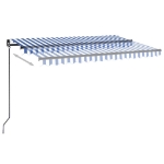 Tenda da Sole Retrattile Manuale 450x350 cm Blu e Bianca