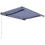 Tenda da Sole Retrattile Manuale 450x300 cm Blu e Bianca
