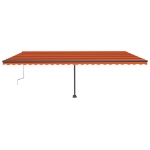 Tenda da Sole Retrattile Manuale LED 600x300 cm Arancio Marrone
