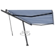 Tenda da Sole Manuale Autoportante 500x300 cm Blu/Bianca