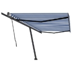 Tenda da Sole Manuale Autoportante 500x300 cm Blu/Bianca