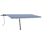 Tenda da Sole Manuale Autoportante 500x300 cm Blu/Bianca