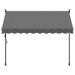 Tenda da Sole Retrattile Antracite 250x150 cm Tessuto e Acciaio