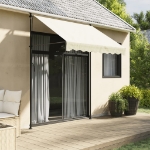 Tenda da Sole Retrattile Crema 200x150 cm in Tessuto e Acciaio