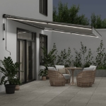 Tenda Retrattile Automatica LED Antracite e Bianco 600x350 cm