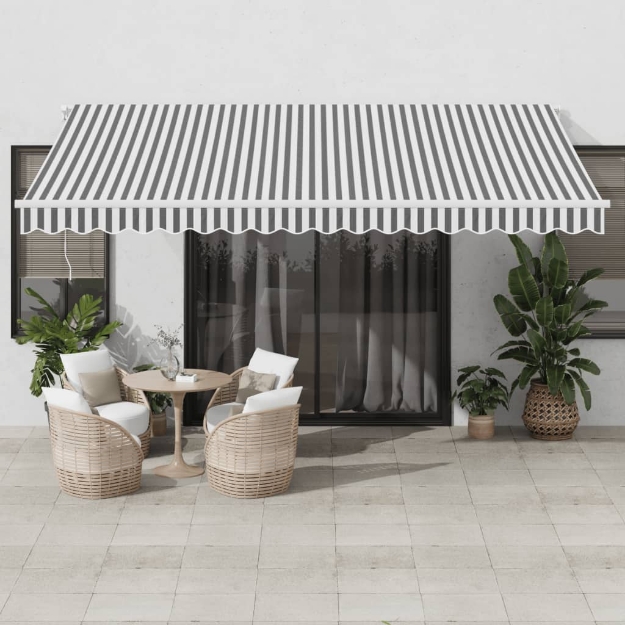 Tenda Retrattile Automatica LED Antracite e Bianco 450x350 cm