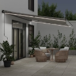 Tenda Retrattile Manuale con LED Antracite e Bianco 600x350 cm