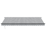 Tenda da Sole Retrattile Manuale Antracite e Bianco 500x300 cm
