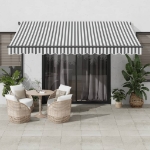 Tenda Retrattile Automatica LED Antracite e Bianco 400x300 cm