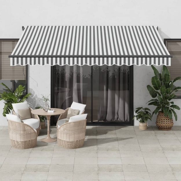 Tenda Retrattile Automatica LED Antracite e Bianco 400x300 cm