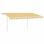 Tenda da Sole Retrattile Automatica Pali 4,5x3 m Gialla Bianca