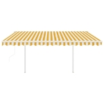Tenda da Sole Retrattile Automatica Pali 4,5x3 m Gialla Bianca