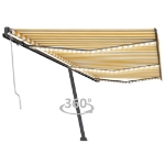 Tenda Automatica con Sensore Vento LED 600x300 cm Gialla Bianca