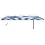Tenda Automatica con Sensore Vento e LED 6x3,5 m Blu Bianca