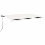 Tenda Automatica con Sensore Vento e LED 500x300 cm Crema