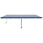 Tenda da Sole Autoportante Manuale 600x350 cm Blu Bianca