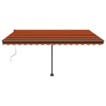 Tenda Automatica Sensore Vento e LED 450x350 cm Arancio Marrone