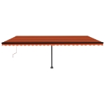 Tenda Automatica Sensore Vento e LED 600x350 cm Arancio Marrone