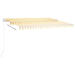 Tenda Automatica con Sensore Vento LED 4,5x3 m Gialla e Bianca