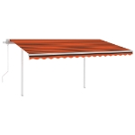 Tenda Automatica con Sensore Vento e LED 4x3,5m Arancio Marrone