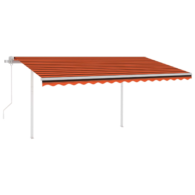 Tenda Automatica con Sensore Vento e LED 4x3,5m Arancio Marrone