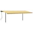 Tenda Retrattile Automatica con Pali 6x3,5 m Gialla e Bianca