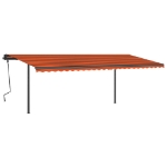Tenda Automatica Sensore Vento e LED 6x3,5 m Arancio e Marrone