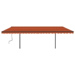 Tenda Automatica Sensore Vento e LED 6x3,5 m Arancio e Marrone