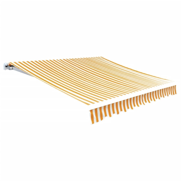 Tenda Parasole Tela Giallo e Bianco 4x3m (Telaio non Incluso)