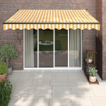 Tenda Sole Automatica Retrattile Gialla e Bianca 3x2,5 m