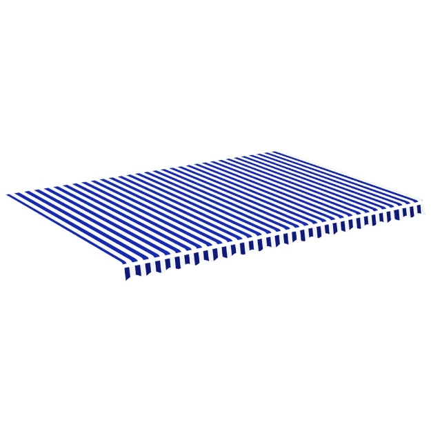 Tessuto di Ricambio per Tenda da Sole Blu e Bianco 5x3,5 m