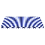 Tessuto di Ricambio per Tenda da Sole Blu e Bianco 5x3,5 m