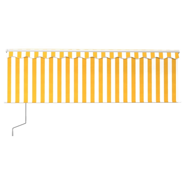 Tenda Automatica con Sensore Vento LED 4x3 m Gialla/Bianca