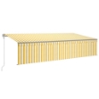 Tenda Retrattile Automatica con Parasole 6x3m Gialla Bianca