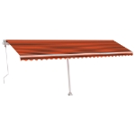 Tenda Automatica Sensore Vento e LED 600x350 cm Arancio Marrone