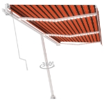 Tenda Automatica Sensore Vento e LED 600x350 cm Arancio Marrone
