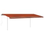 Tenda Automatica Sensore Vento e LED 6x3,5 m Arancio e Marrone
