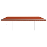 Tenda Automatica Sensore Vento e LED 6x3,5 m Arancio e Marrone
