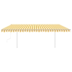 Tenda Automatica con Sensore Vento LED 5x3 m Gialla e Bianca