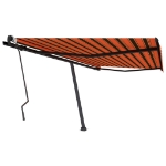 Tenda da Sole Manuale con Palo 400x300 cm Arancione/Marrone