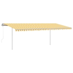 Tenda Automatica con Sensore Vento e LED 6x3,5 m Gialla Bianca